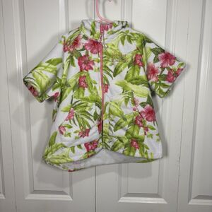 Tommy Bahama Robe 3-6M Baby Hooded Terry Floral Tropical Coverup Swim Resort